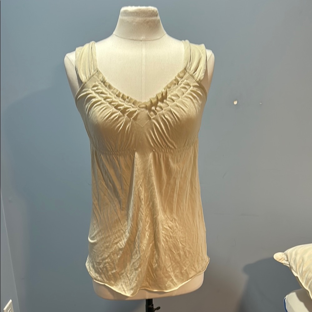 Club Monaco Cream Ruched Tank Top